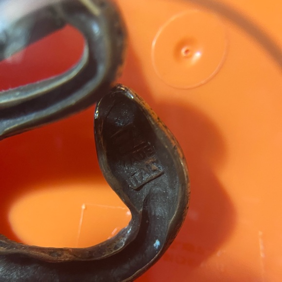 Snakes Serpents Buckle Statement Leather Slide Cinch Belt Italy - Picture 12 of 12